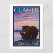 Beer en Cub - Glacier National Park, MT Briefkaart (Voorkant)