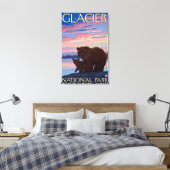Beer en Cub - Glacier National Park, MT Canvas Afdruk (Insitu (Slaapkamer))