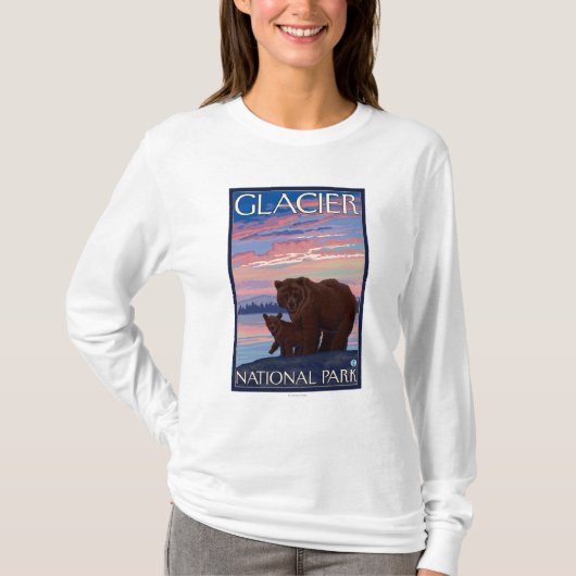 Beer en Cub - Glacier National Park, MT T-shirt (Voorkant)