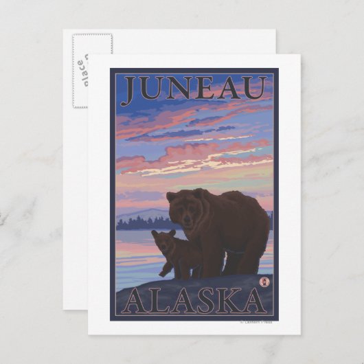Beer en Cub - Juneau, Alaska Briefkaart (Voorkant / Achterkant)