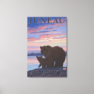 Beer en Cub - Juneau, Alaska Canvas Afdruk