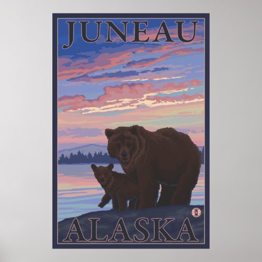 Beer en Cub - Juneau, Alaska Poster (Voorkant)