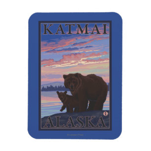 Beer en Cub - Katmai, Alaska Magneet