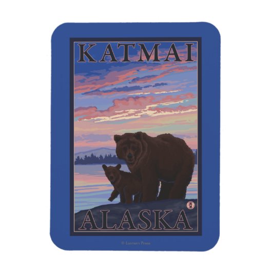 Beer en Cub - Katmai, Alaska Magneet (Verticaal)