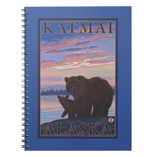 Beer en Cub - Katmai, Alaska Notitieboek (Voorkant)