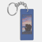 Beer en Cub - Katmai, Alaska Sleutelhanger (Voorkant Links)