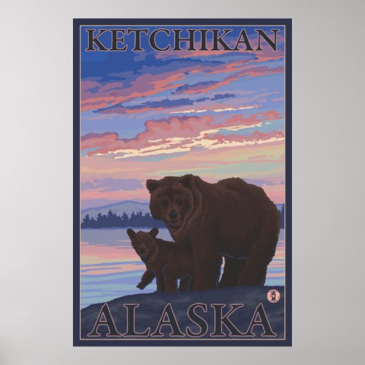 Beer en Cub - Ketchikan, Alaska Poster (Voorkant)