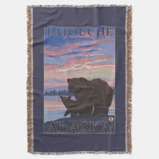 Beer en Cub - Latouche, Alaska Deken (Voorkant Verticaal)