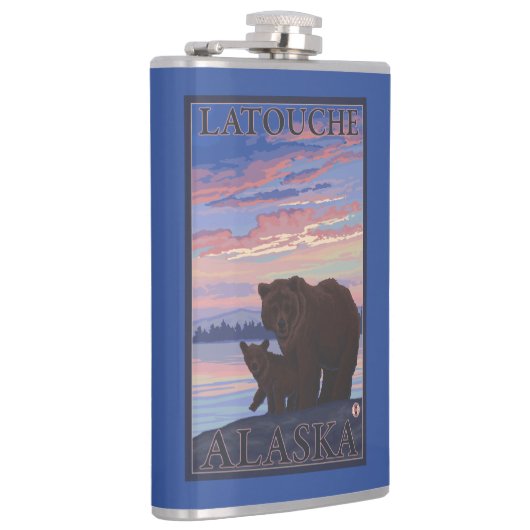 Beer en Cub - Latouche, Alaska Heupfles (Rechts)