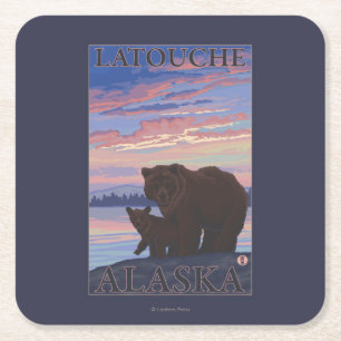 Beer en Cub - Latouche, Alaska Kartonnen Onderzetters