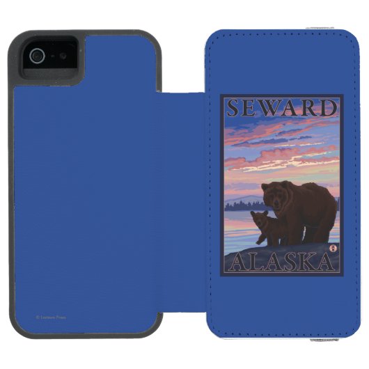 Beer en Cub - Seward, Alaska Incipio iPhone Portemonnee Hoesje (Agenda Open)