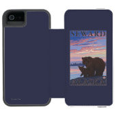Beer en Cub - Seward, Alaska Incipio iPhone Portemonnee Hoesje (Agenda Open)