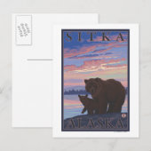 Beer en Cub - Sitka, Alaska Briefkaart (Voorkant / Achterkant)