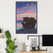 Beer en Cub - Sitka, Alaska Poster (Thuiskantoor)