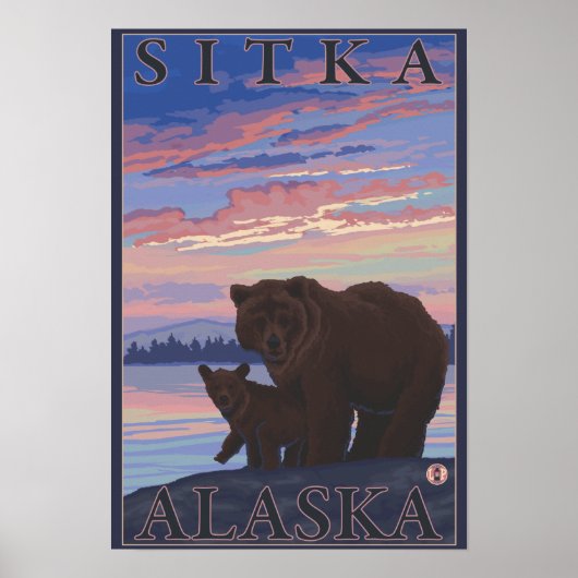 Beer en Cub - Sitka, Alaska Poster (Voorkant)