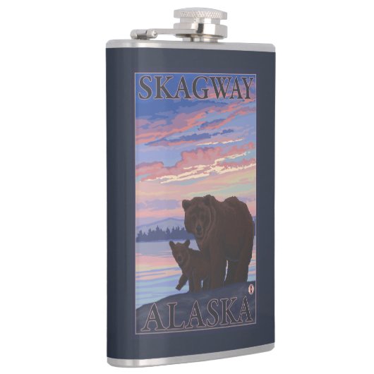 Beer en Cub - Skagway, Alaska Heupfles (Rechts)