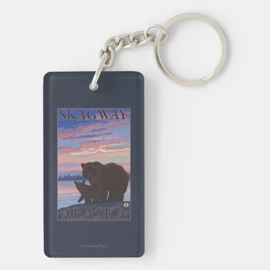 Beer en Cub - Skagway, Alaska Sleutelhanger (achterkant)