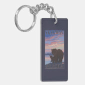 Beer en Cub - Skagway, Alaska Sleutelhanger (Voorkant Links)