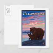 Beer en Cub - West-geelsteen, Montana Briefkaart (Voorkant / Achterkant)