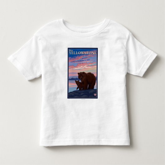 Beer en Cub - West-geelsteen, Montana Kinder Shirts (Voorkant)