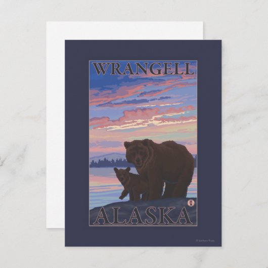 Beer en Cub - Wrangell, Alaska Briefkaart (Voorkant / Achterkant)