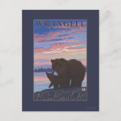 Beer en Cub - Wrangell, Alaska Briefkaart (Voorkant)