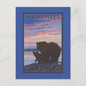 Beer en Cub - Wrangell, Alaska Briefkaart (Voorkant)