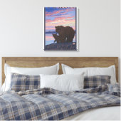 Beer en Cub - Yukon, Alaska Canvas Afdruk (Insitu (Slaapkamer))