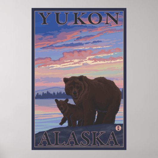 Beer en Cub - Yukon, Alaska Poster (Voorkant)