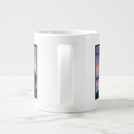 Beer- en CubIdahoVintage-reisposter Grote Koffiekop (Achterkant)