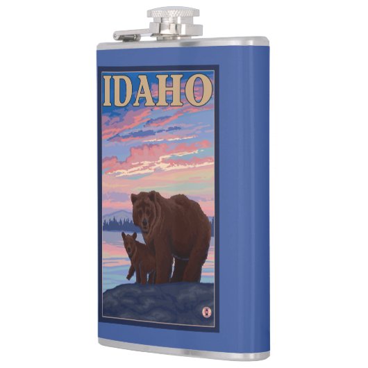 Beer- en CubIdahoVintage-reisposter Heupfles (Links)