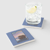 Beer- en CubIdahoVintage-reisposter Stenen Onderzetter (Zijkant)