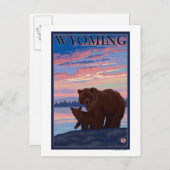 Beer- en CubWyomingVintage-reisposter Briefkaart (Voorkant / Achterkant)