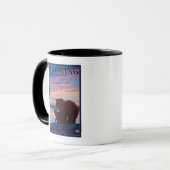 Beer- en CubWyomingVintage-reisposter Mok (Voorkant links)