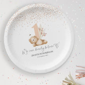 Beer en de eerste verjaardag van de bijen papieren bordje