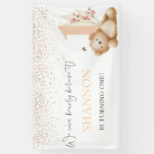 Beer en de eerste verjaardag van de bijen spandoek (Verticaal)