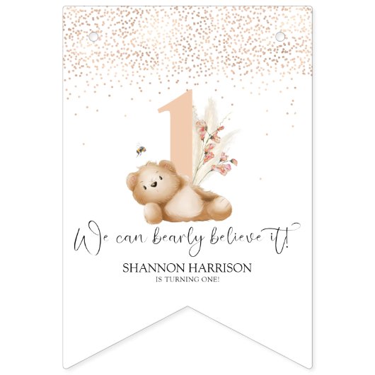 Beer en de eerste verjaardag van de bijen vlaggetjes (Tweede vlag)