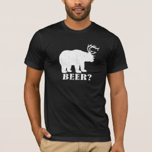 Beer en Deer = Beer? Drink T-shirt voor nek