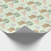 Beer en deer in het bospatroon cadeaupapier (Hoek)