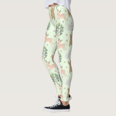 Beer en deer in het bospatroon leggings (Links)