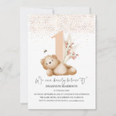 Beer en eerste uitnodiging voor de geboorte (Voorkant)