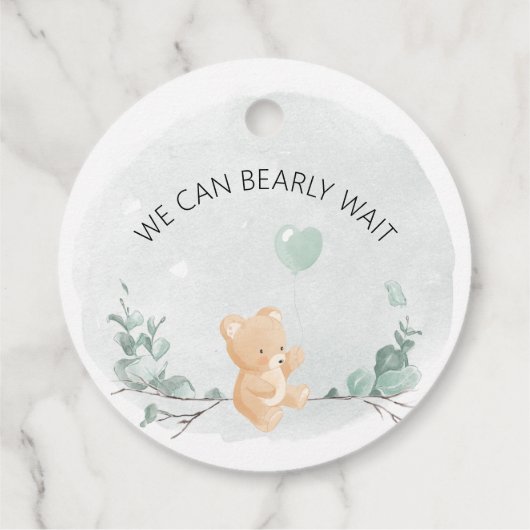 Beer en eucalyptus baby shower bedankjes labels (Achterkant)