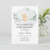 Beer en eucalyptus baby shower kaart (Staand voorkant)