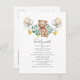 Beer en Eucalyptus Greenery Couples Baby shower Uitnodiging Briefkaart