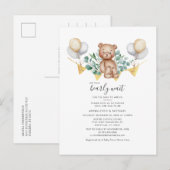 Beer en Eucalyptus Greenery Couples Baby shower Uitnodiging Briefkaart (Voorkant / Achterkant)