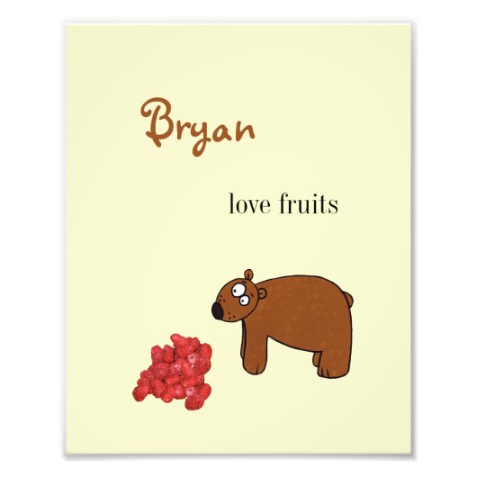 Beer en frambozen foto afdruk (Voorkant)