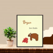 Beer en frambozen foto afdruk