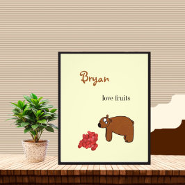 Beer en frambozen foto afdruk