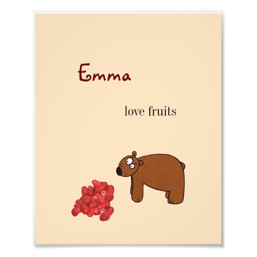 Beer en frambozen foto afdruk (Voorkant)