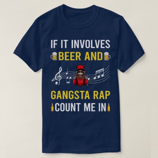 Beer en Gangsta Rap rapper T-shirt (Design voorkant)